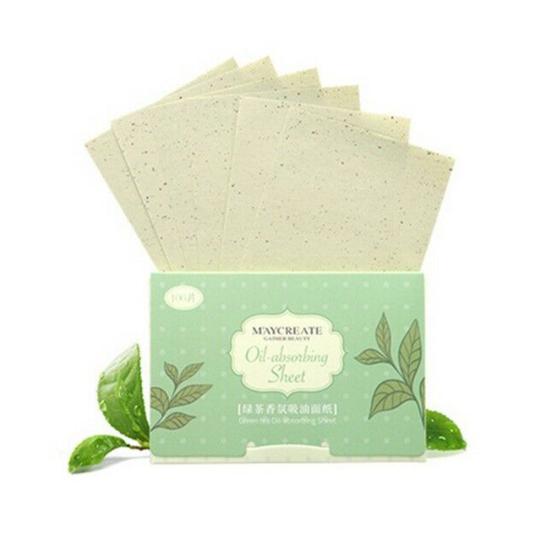 100Pcs Facial Oil Absorbing Paper Plant Fibres Breathable Make up Blotting Sheet