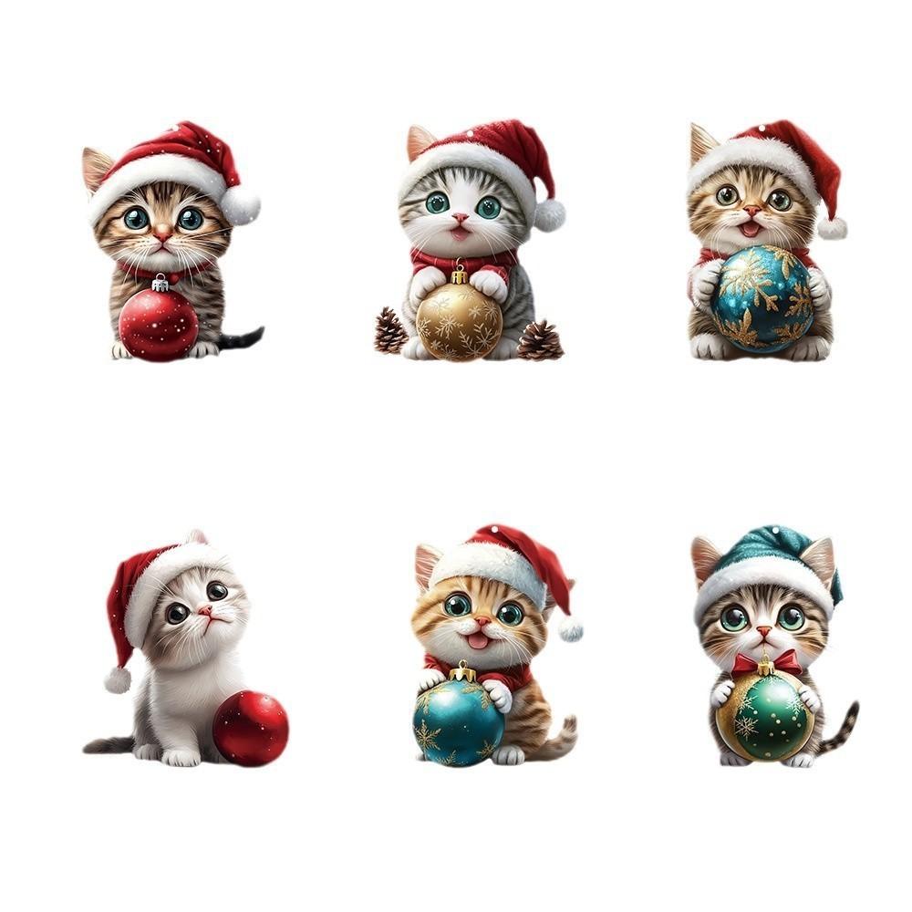 Cat Hat Christmas Car Hanging Decor Acrylic Pendant Tree Ornament Travel Holiday