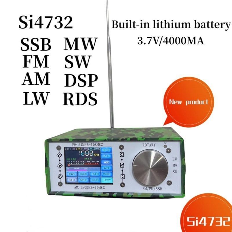 Desktop Radio Receiver SI4732 Radio with 2.8inch Large Screen Support Left Right Two Channel Headphones Output