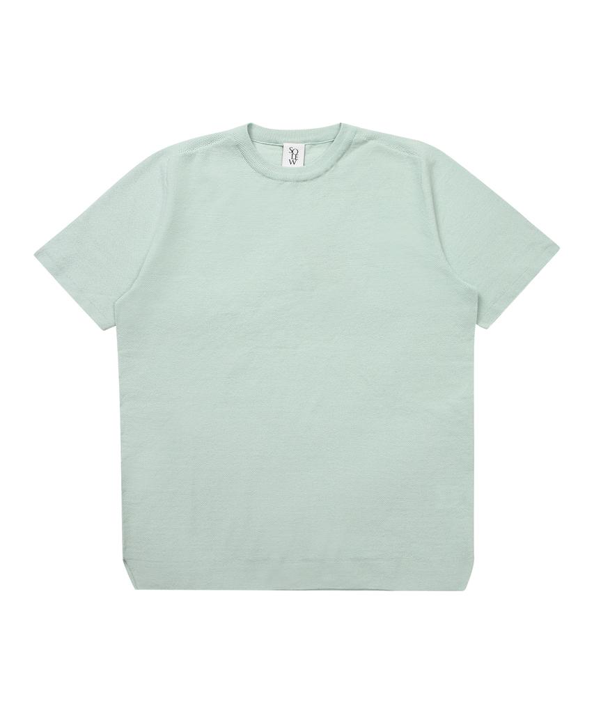 Soru Round Short Sleeve Sweater_Light Green