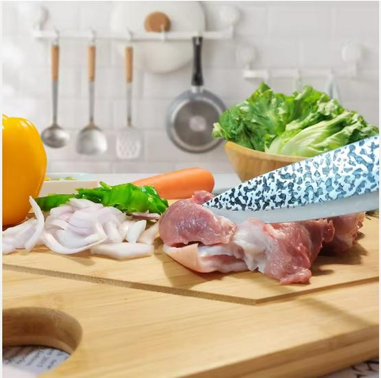 Bamboo Cutting Board Set with Juice Groove for Kitchen and Fruit Chopping