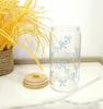 500ml Cute Bow Glass Cup Tumbler Mason Jar Shaped Water Bottle With Lids Straw Coffee Cups Party Gift for Iced Coffee Juice Cup