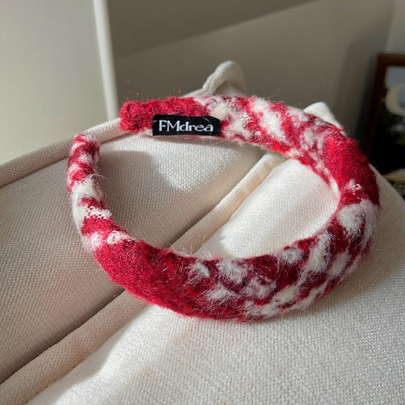 Hochwertiges rotes Neujahrs-Haarband für Damen, Retro-Haarspange, Weihnachts-Haarband Haarschmuck