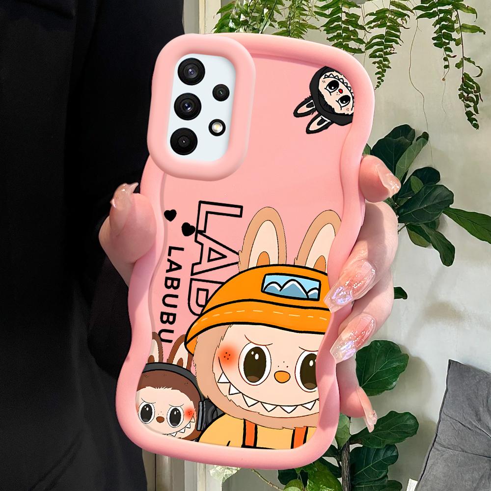 

Окрашенный узор Big Wave Edge Мягкий силиконовый материал Macaron чехол для телефона противоударный защитный резиновый чехол для Samsung Xiaomi Poco Redmi Redmi 14C розовый