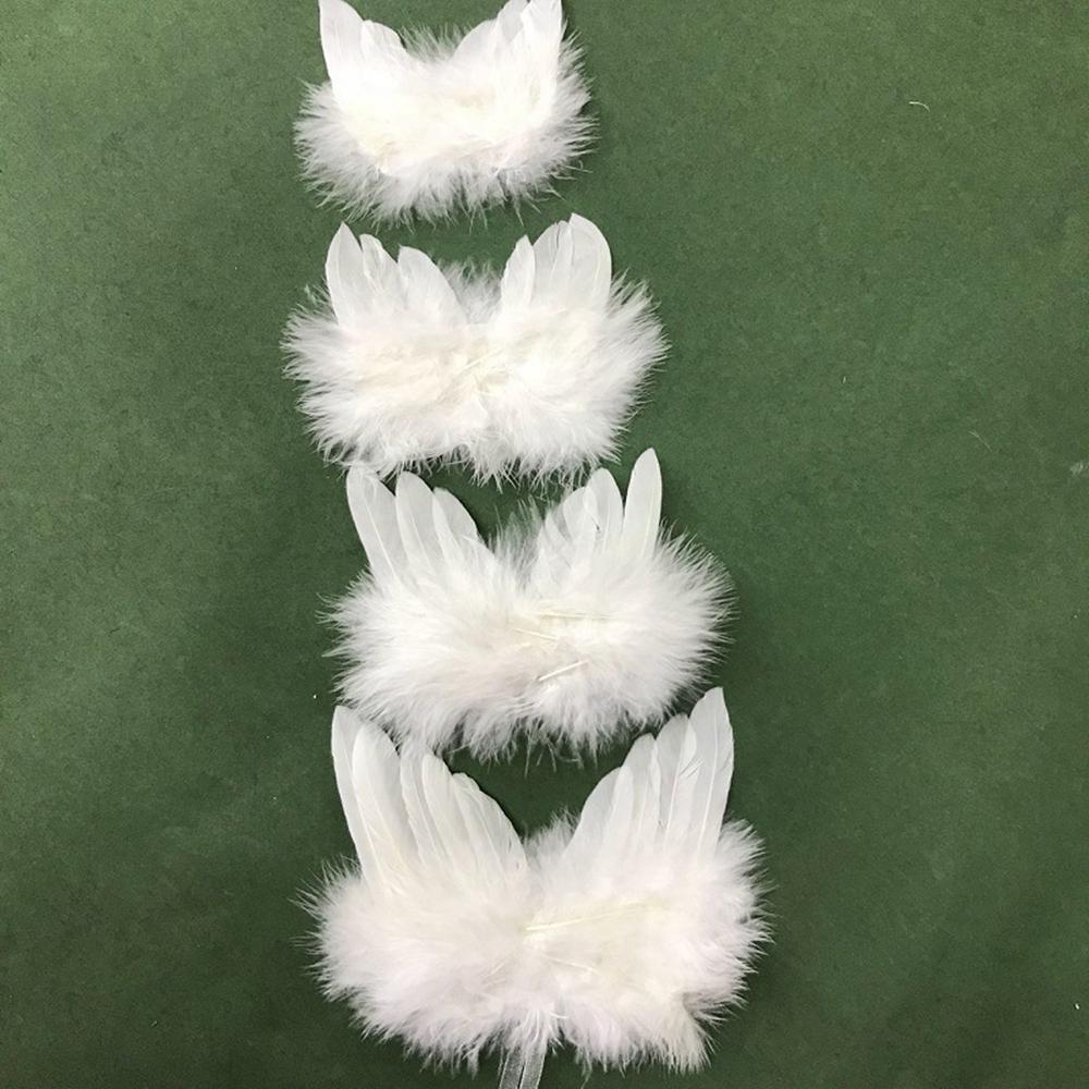 Chic Home Decoration White Party Hanging Ornament Angel Wings Christmas Tree Decor Feather Wing