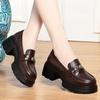 Small Leather Shoes Spring And Autumn New Women's Shoes Thick Sole Mother's Shoes High Heel Loafers British Single Shoes