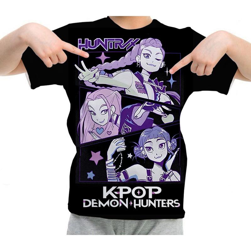 KPop Demon Hunters Cartoon Anime 3D Print T-Shirts Men Women Fashion Streetwear Short Sleeve T Shirt Male Tees Tops Man Clothing