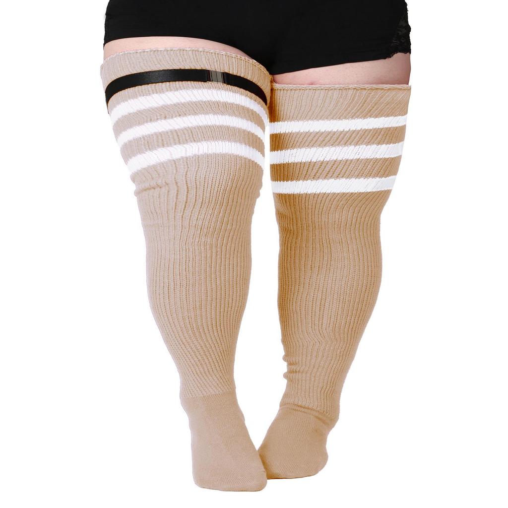 Plus Size Women's Compression Knee-High Socks - Extra Thick Over-the-Knee for Autumn/Winter