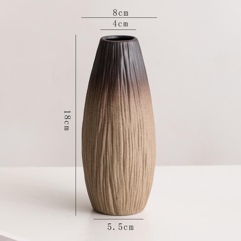 Retro Ceramic Vase for Dry Flowers & Green Plants - Living Room & Study Decor