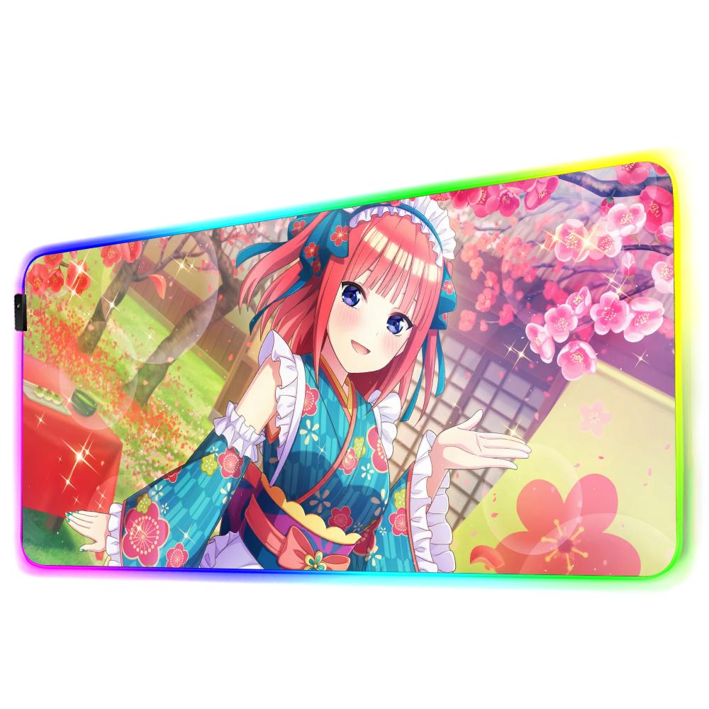 Nakano nino Tappetino Mouse RGB Tappetino Mouse Gaming Grande Pad LED Tappetino Scrivania PC Tappetino Mouse Luminoso Tappetini Tastiera Grandi Tappeto Tavolo Con Retroilluminazione