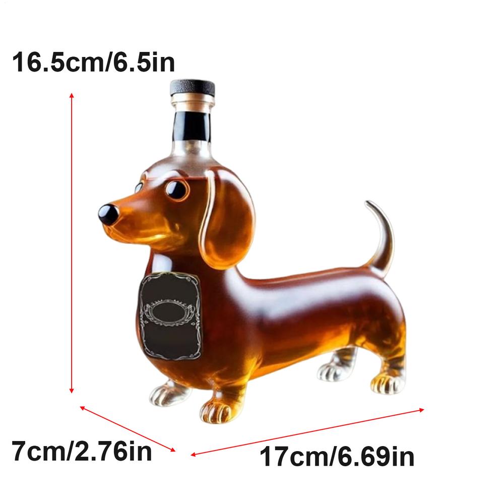 Lahve na whisky Kloboučkové lahve na alkohol ve tvaru jezevčíka Dekorativní zvířecí soška Nádoba na víno Průhledný karafka dárky