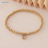MHS.SUN Stainless Steel Gold Plated 12 Months Birthstone Beaded Bracelets For Women Men Zircon Water Droplet Charm Trend Jewelry