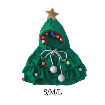 Pet Christmas Costume Set Christmas Tree Dress Up Cosplay Cape Hat Cloak Outfits for Cat Puppy Party Supplies Decoration Apparel