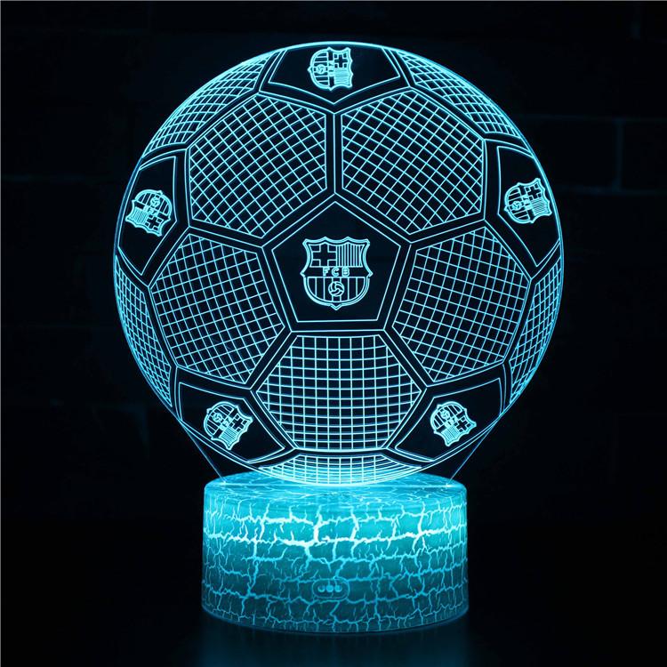 Five Major Leagues Football Club Team Standard 3D Night Light LED Colorful Touch Remote Control Night Light