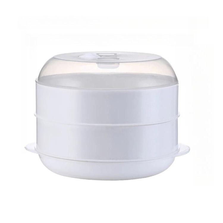 Microwave Steamer Container for Dumplings and Rice Specialized Food Cooking Gadget Kitchen Plastic Tool Heat Steamed Bun Utensil