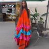European and American Women's Clothing Summer African New Casual Vacation Style Suspender Ruffle Edge Dress