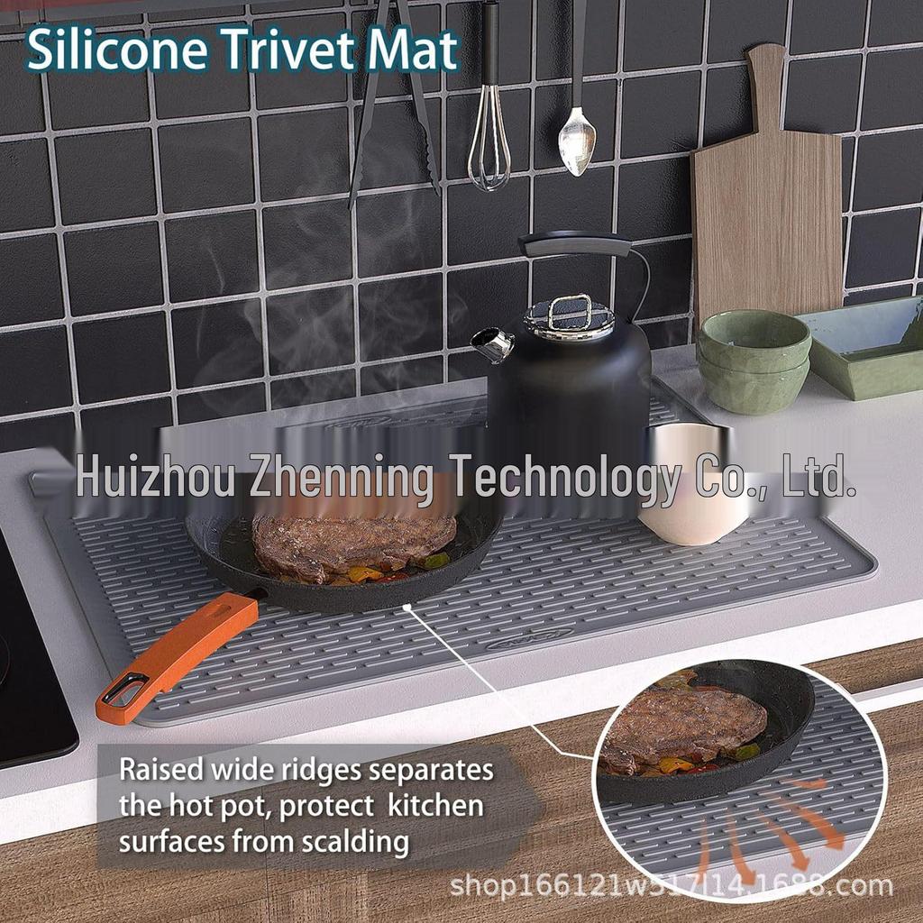 Multifunctional Non-slip Silicone Heat Mat: Protective Induction Cooker & Draining Mat with Convenient Storage