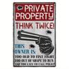 Tänk två gånger Vintage Metallskylt för Heminredning Väggkonst Café Gård Varningsskylt