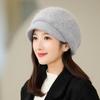 Autumn and Winter Hats, Middle-aged and Elderly Rabbit Fur, Diamond Label, Wool Hat, Piled and Thickened Thermal Hat, Old Lady Knitted Cotton Hat,