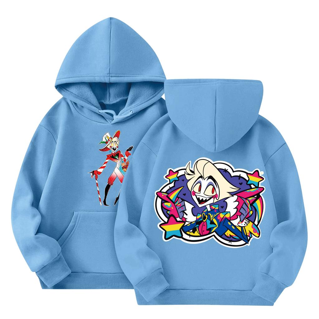 Child Fashion Lightweight Long Sleeve Pullover With Pockets Print Hoodie