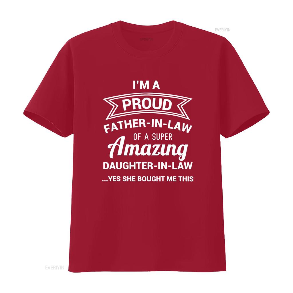 Funny Proud Father in Law T Shirt Dad Fathers Day Ideas vintage Washed Stretched Breathable Unisex Top For Everyday Wear