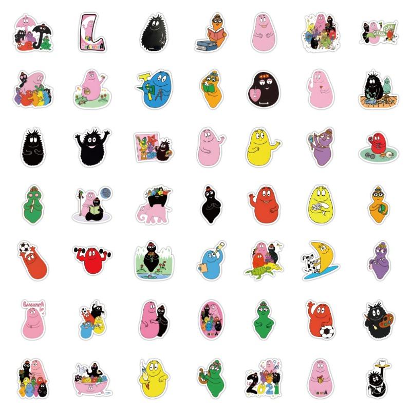 50Pcs Cartoon Les Barbapapa Cute Creative Decorative Stickers