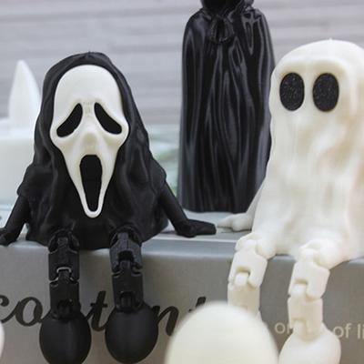 Halloween Lesegeist - Kürbis Gelenkmann Dekorative Mini-Szene Modell. 3D-Druck, Geeignet zum Dekorieren von Räumen, Zum Verschenken