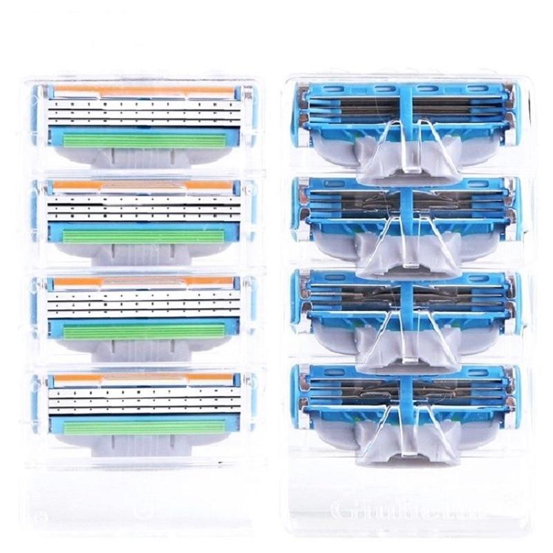 1 ידית + 4 להבים באיכות גבוהה סכיני גילוח לגברים קלטות גילוח לטיפול פנים