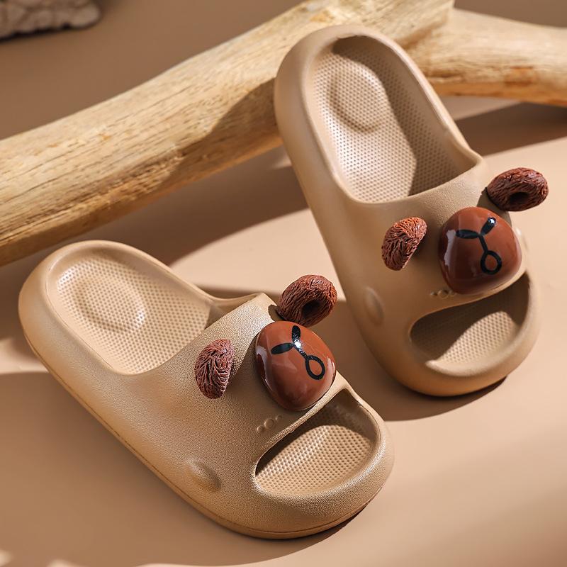 

Capybara children s slippers for summer, boys and girls indoor cute baby bath non-slip kids sandals 180Code（Inner Length18C кофейный