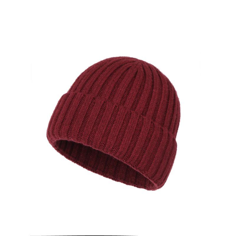 

Зимняя вязаная шапка с пуховым сердечником из кроличьего пуха для женщин - Ветрозащитная, теплая, дышащая, с широкими полями - Идеально подходит для студентов и пар One Size (54-58cm) вино красного