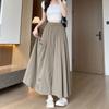 Loose High Waist A- Line Ice Silk Wide Leg Pants Lazy Style Women's Summer Slimming Casual Pants