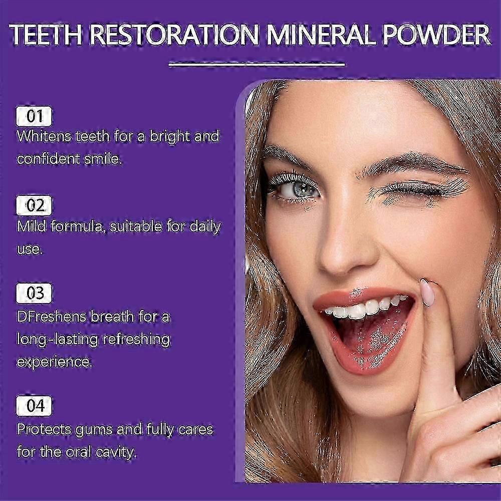 1-3pcs Teeth Restoration Mineral Powder, Teeth Whitening Remove Stain, Oral Clean Fresh Breath Improve Smell, Purple Bleaching Toothpaste
