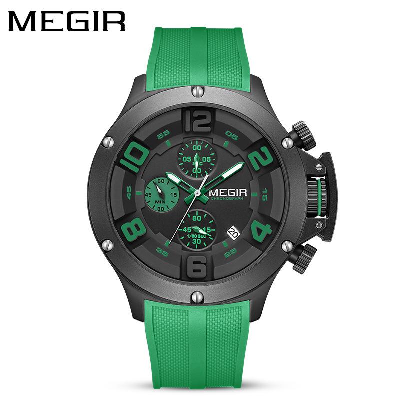 Men'S Multifunctional Chronograph Sports Fashion Silicone Strap 8115
