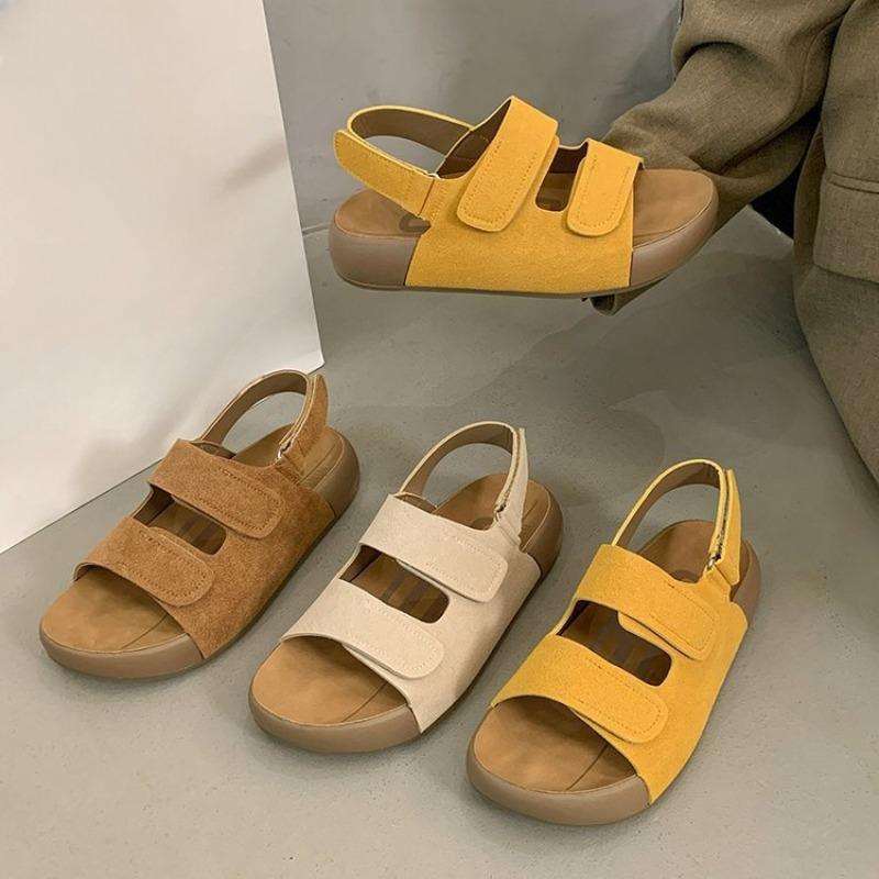 Neue Klettverschluss-Sandalen mit dicker Sohle, vielseitige, lässige Sport-Strandschuhe