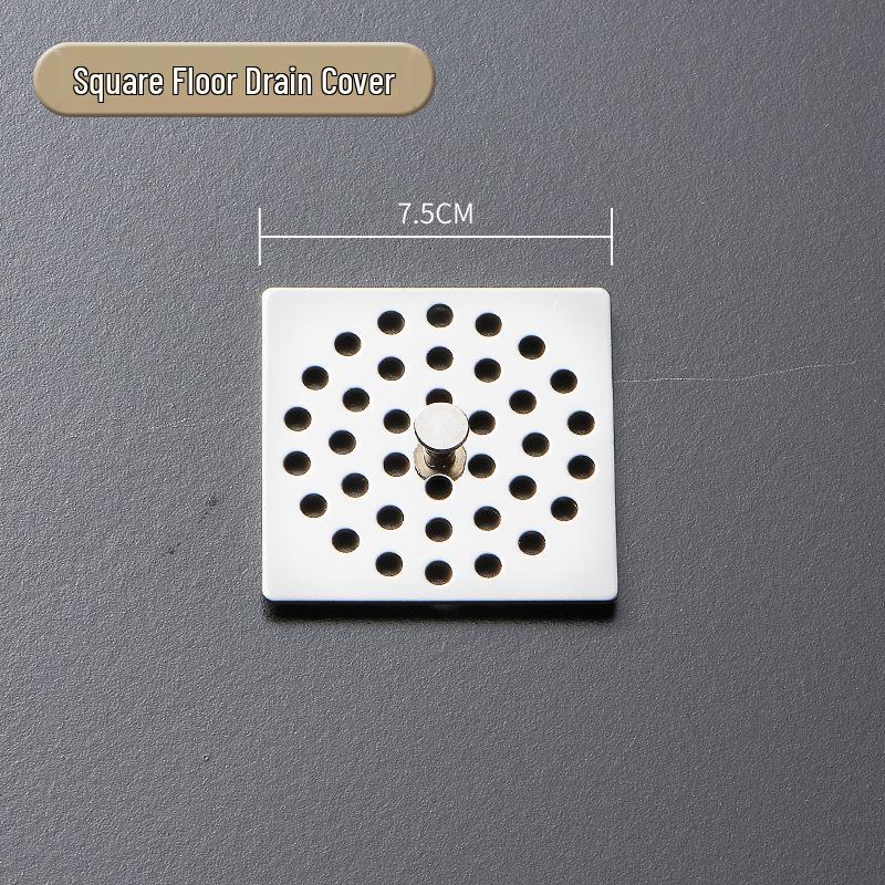 Stainless Steel Round Floor Drain Cover with Anti-Hair Filter and Handle for Hotel Bathrooms