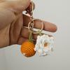 Strick Doppel Orangen Schlüsselanhänger Niedliches Frucht Design Häkel Schlüsselanhänger Für Tasche Anhänger Gestrickte Zitrone Schlüsselanhänger Personalisierte Accessoires