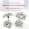 1 Pcs Fashion Shiny Crystal Shoes Decorations Clip Women Shoe Buckle Accessories High-Heeled Square Rhinestones Removable Shoes D