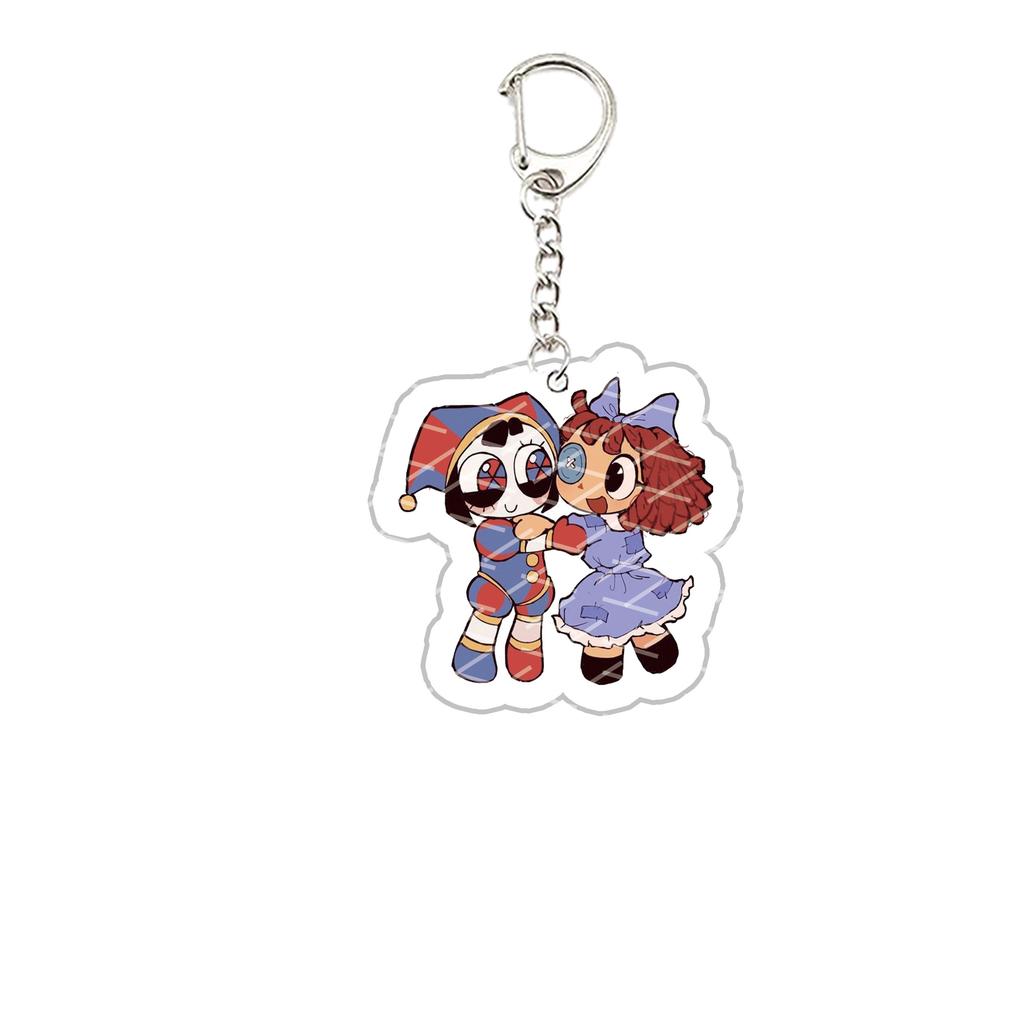 Acryl De Verbazingwekkende Digitale Circus Sleutelhanger Pomni Jax Ragatha Gangle Kinger Sleutelhanger Sleutelketting voor Accessoires Tas Fans Cadeau