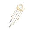 Sun Catcher with Crystals Drop Gold Chain Design Light Reflection Crystals  for Porches Garden Decoration