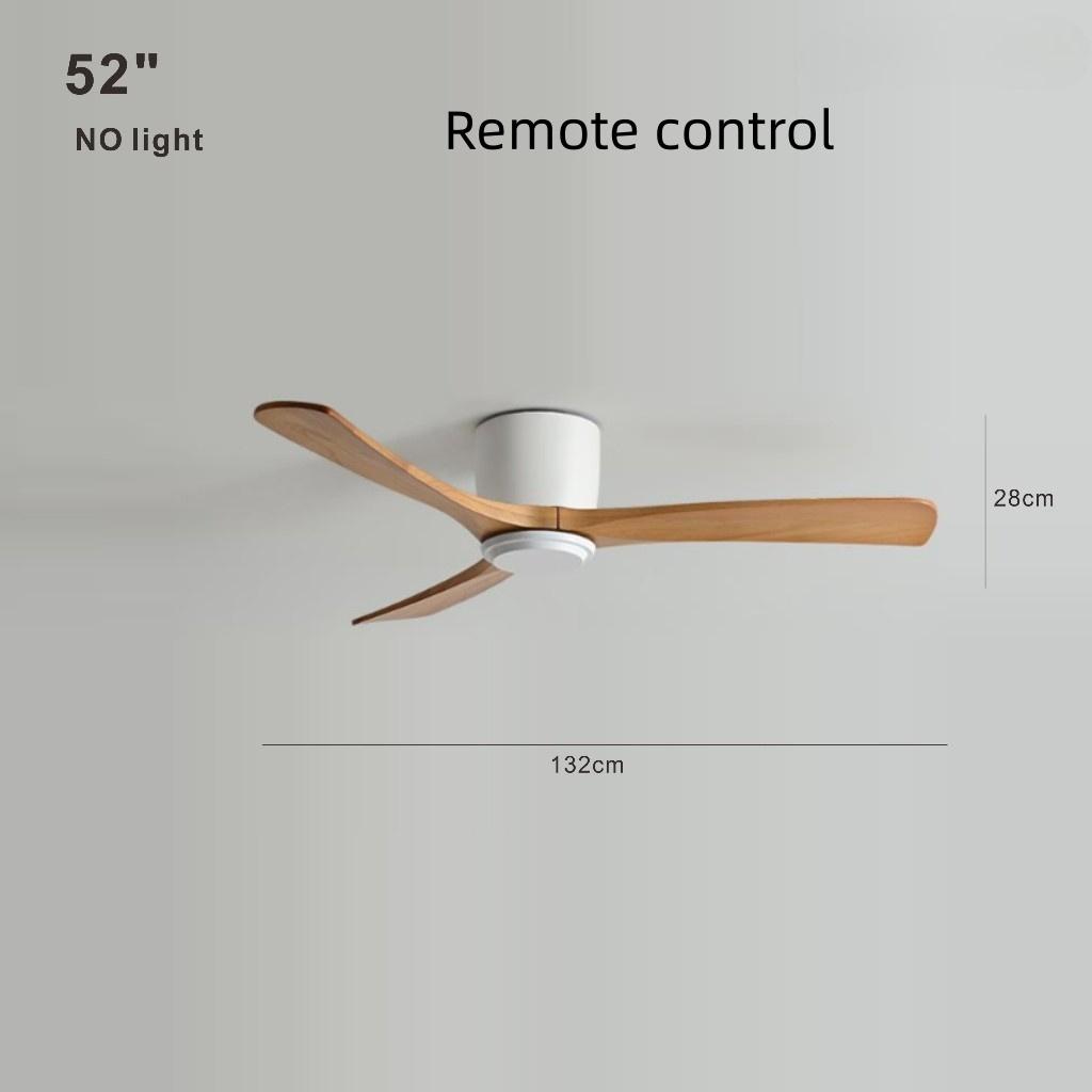 Nordic Minimalist Variable Frequency Fan Living Room Bedroom Solid Wood Ceiling Fan Creative Villa Hotel Decoration Fan