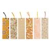 Kawasumi Washi Yuzen Washi Bookmarks Brown with Japanese Pattern Stencil-Dyed (6 Sheets)