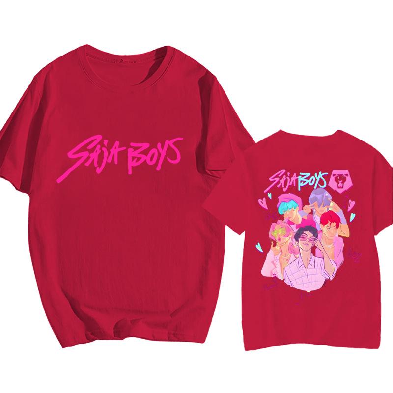 9 Farben Beliebtes T-Shirt Cartoon KPop Dämonenjäger Elemente Druck Erwachsenen Trendy Herrenmode Lässig Übergröße Damen Street Top