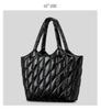 Women's Large Capacity Quilted Nylon Tote Bag for Autumn and Winter