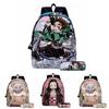 Demon Slayer Anime Cartoon Backpack Set For Students Durable Breathable And Lightweight