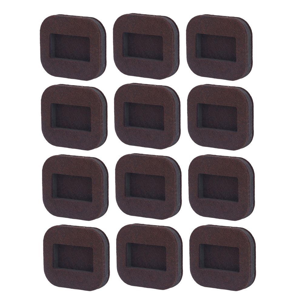 12PCS Felt Felt Caster Cups Beige/Brown 3.15" x 2.76" Hardwood Floor Protectors Non-Slip Mat Furniture Floor Protectors