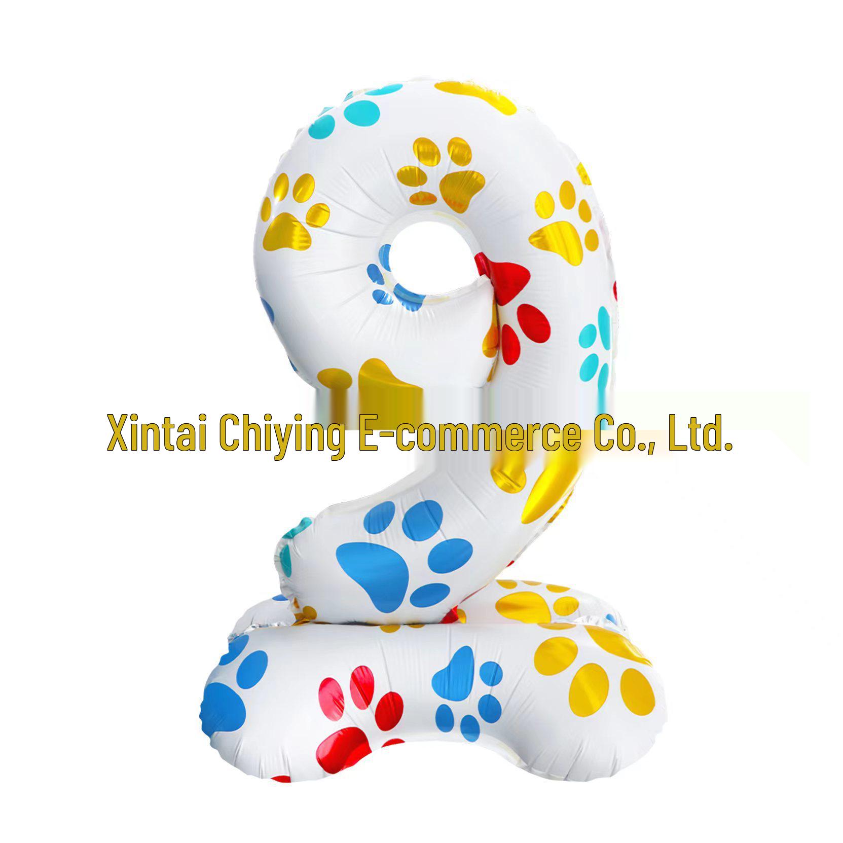 

16-Inch Bluey Bingo Paw Base Number Balloons (0-9) for Pet Birthdays