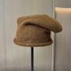 Autumn and Winter Hats, Women's Crimped Warm Wool Hats, Versatile Face, Small Stacking Hats, Big Head Circumference, Cold Hats, Fashionable Knitted