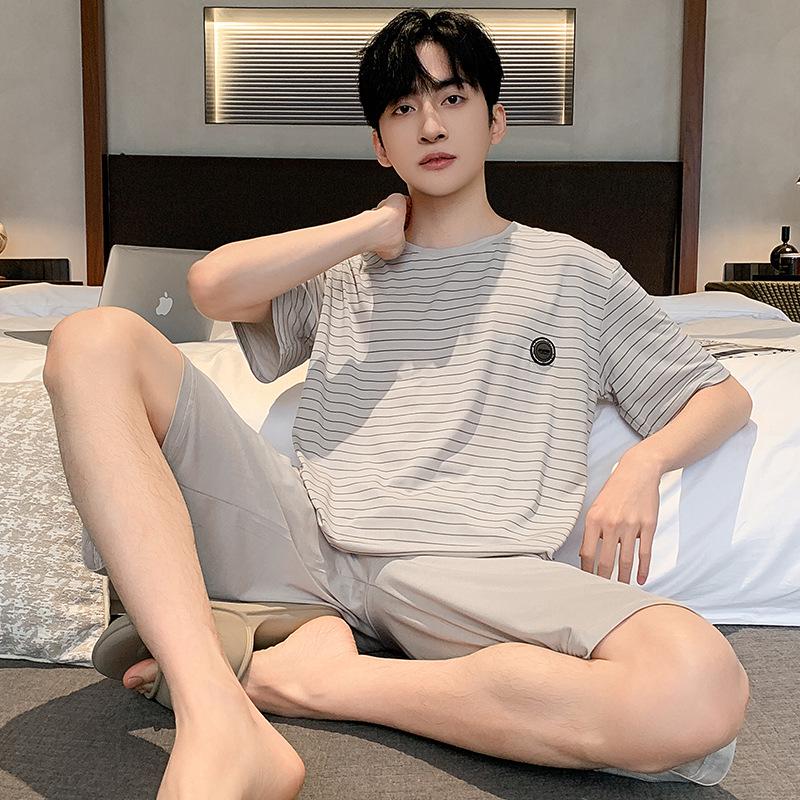 Men's Modal Summer Pajama Set: Short Sleeve & Shorts, Casual Plus Size Homewear