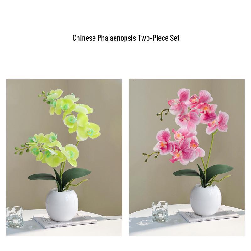 Sztuczna Phalaenopsis Sztuka Florystyczna Roślina w Doniczce: Dekoracyjna Plastikowa Kwiat do Salonu lub Stołu Jadalnego