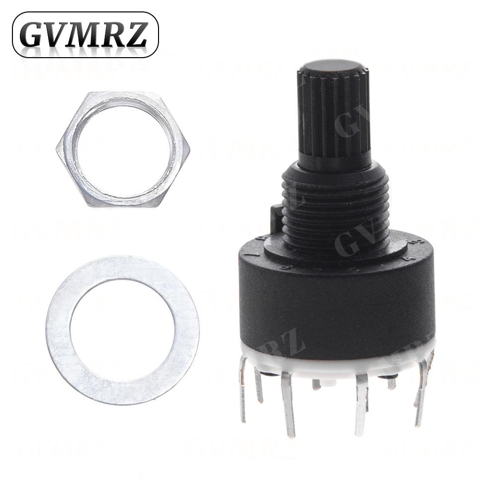 1PCS SR16 Plastic 16MM Rotary Band switch 2 Pole 3 4 position 1 Pole 5 6 8 Position Handle Length 15MM Axis band switch